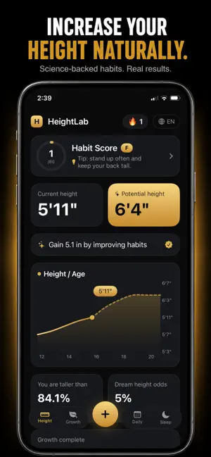 HeightLab : Grow Taller screenshot 1