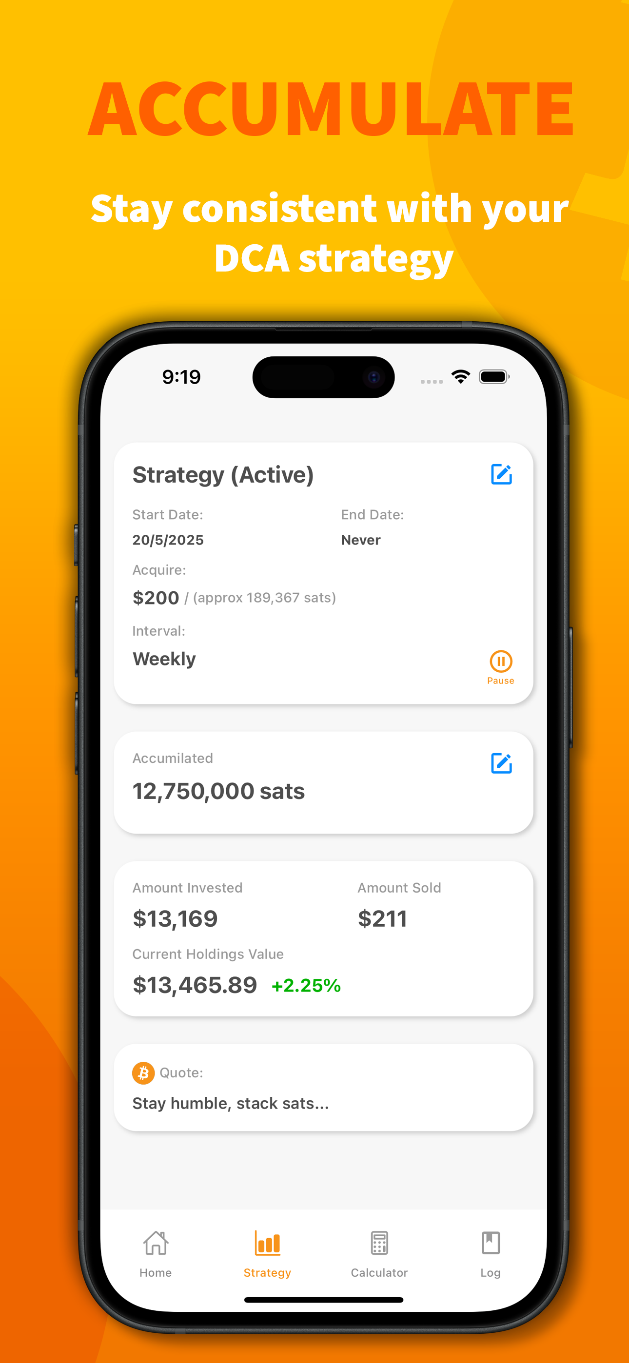 Sats Stacker: BTC Accumulation screenshot 3