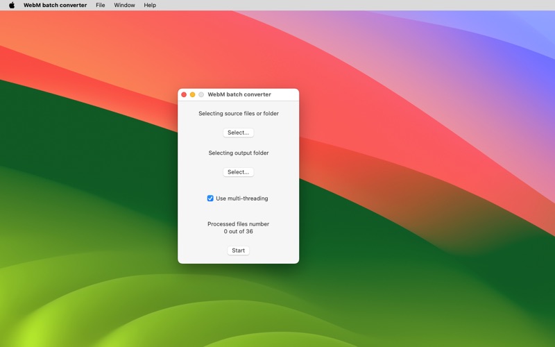 WebM batch converter app screenshot