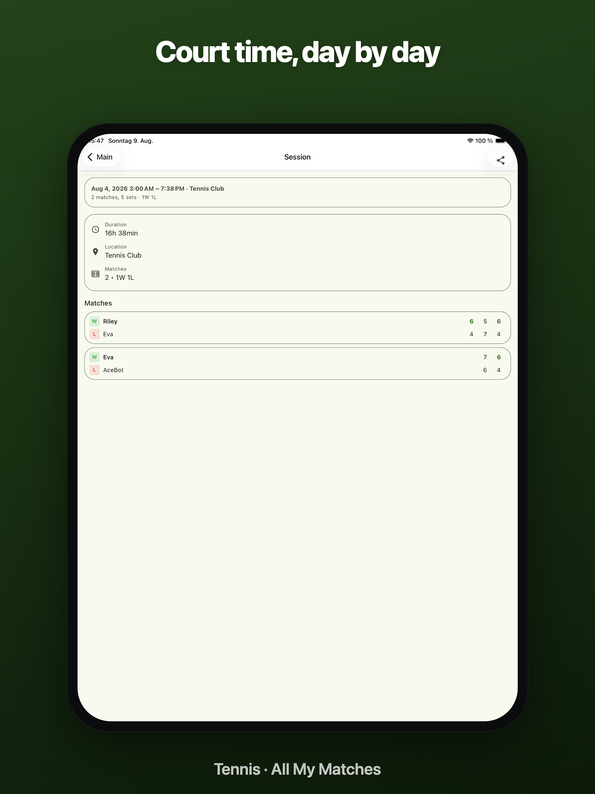All My Matches - Tennis screenshot 15