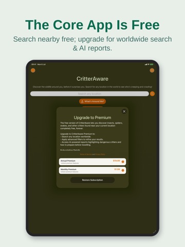 CritterAware: Wildlife Finder iPad screenshot