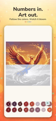 Pixel Art Color by Number Fun iPhone screenshot
