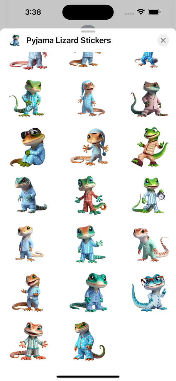 Screenshot #3 pour Pyjama Lizard Stickers