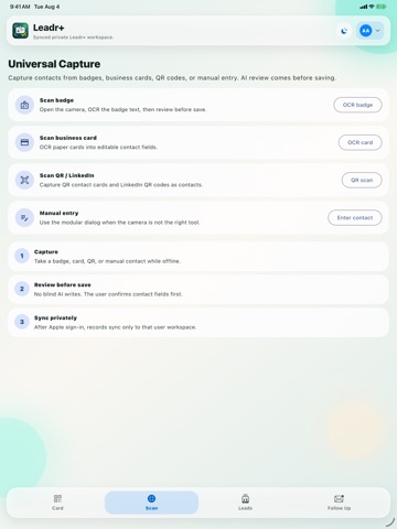 Lead Capture: Leadr+ iPad screenshot