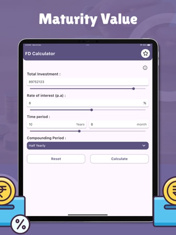 FD Deposit Calculator iPad screenshot