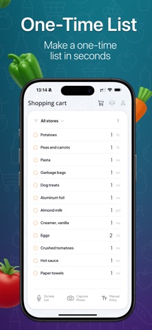 AI Grocery Shopping List iPhone screenshot