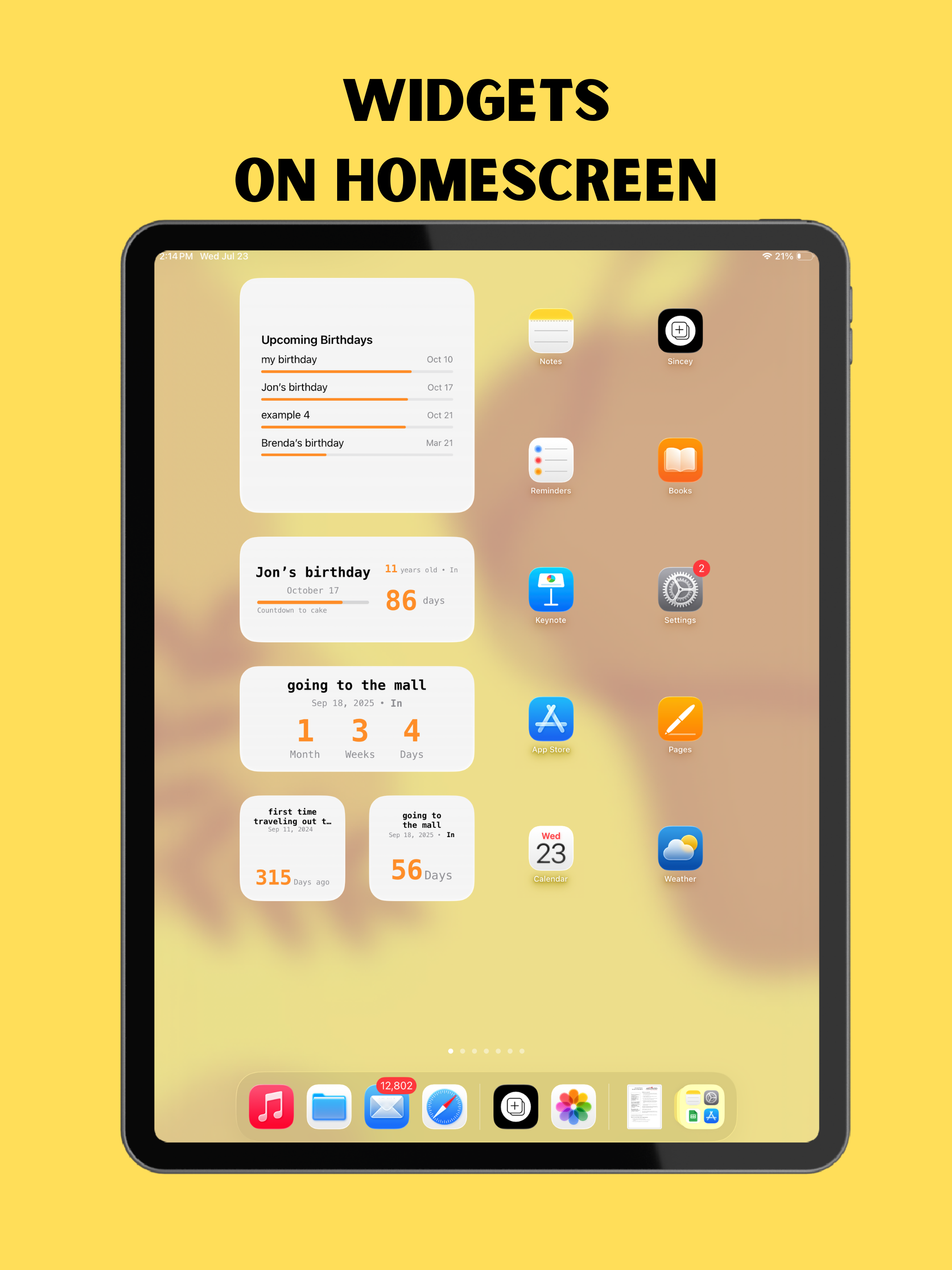 Countdown Widgets - Sincey