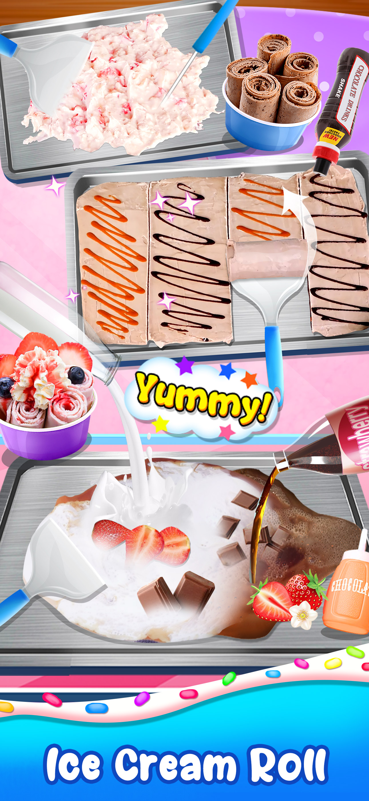 Ice Cream Roll Desserts Food