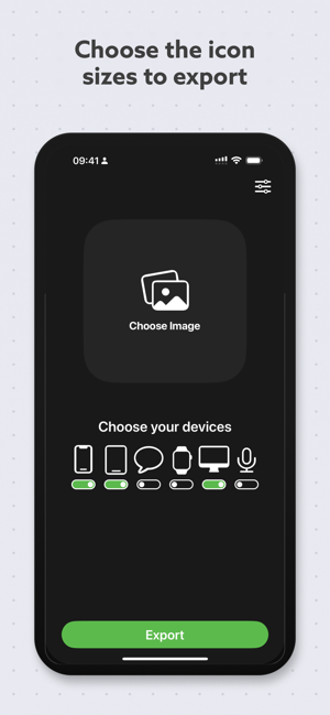 Captura de pantalla del generador de iconos de aplicaciones