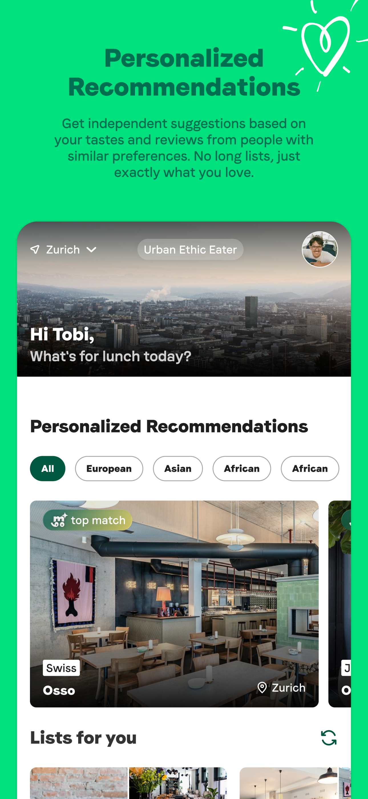 Taste Match: Restaurant finder