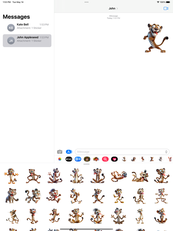 Screenshot #4 pour Loopy Leopard Stickers
