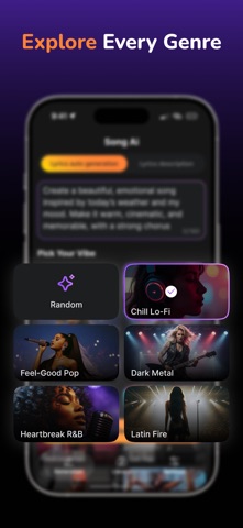 AI Song maker. Music generator iPhone screenshot