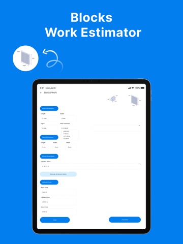 Construction Material Estimate iPad screenshot