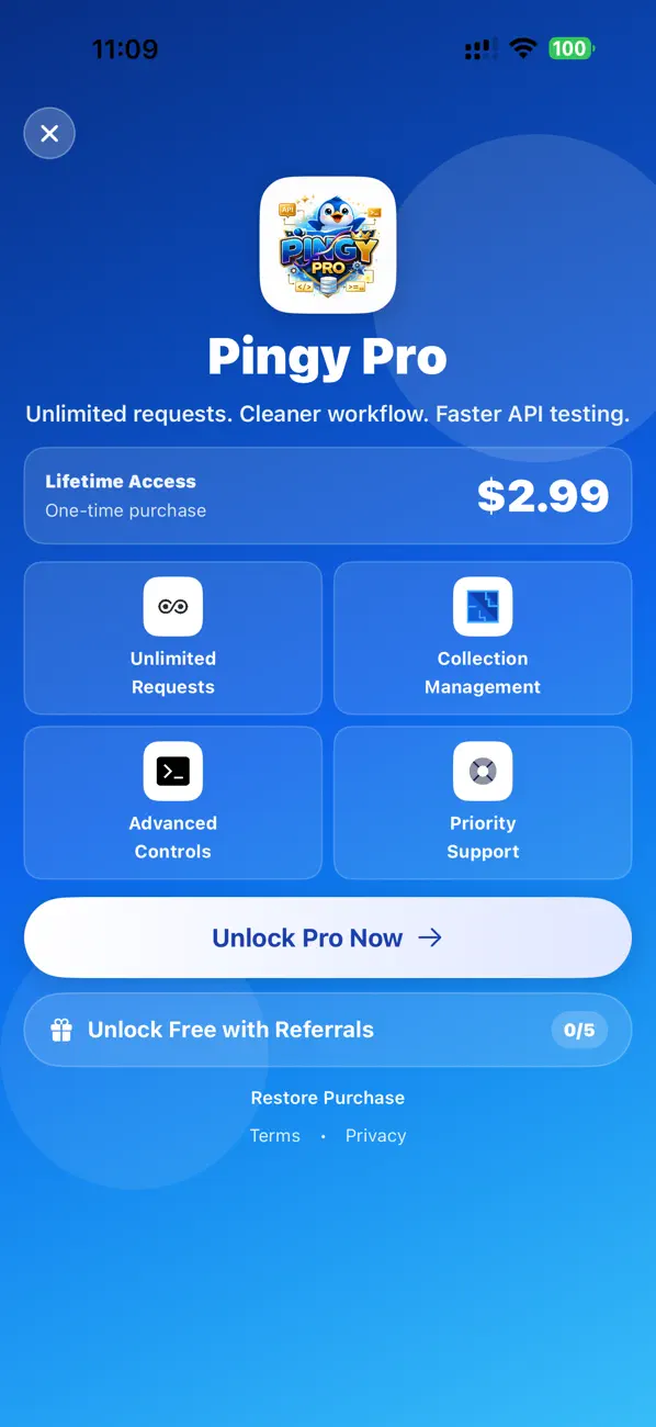 #2. Pingy - Ping the API (iOS) Ved: BIKAL BINOD ADHIKARI