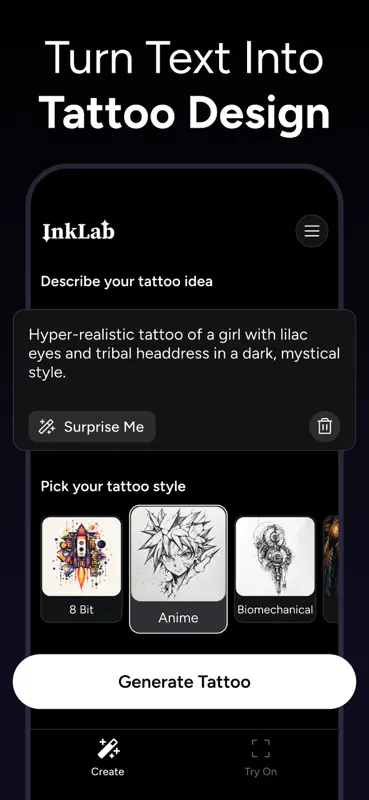 AI Tattoo Generator - InkLab screenshot 3 of 6
