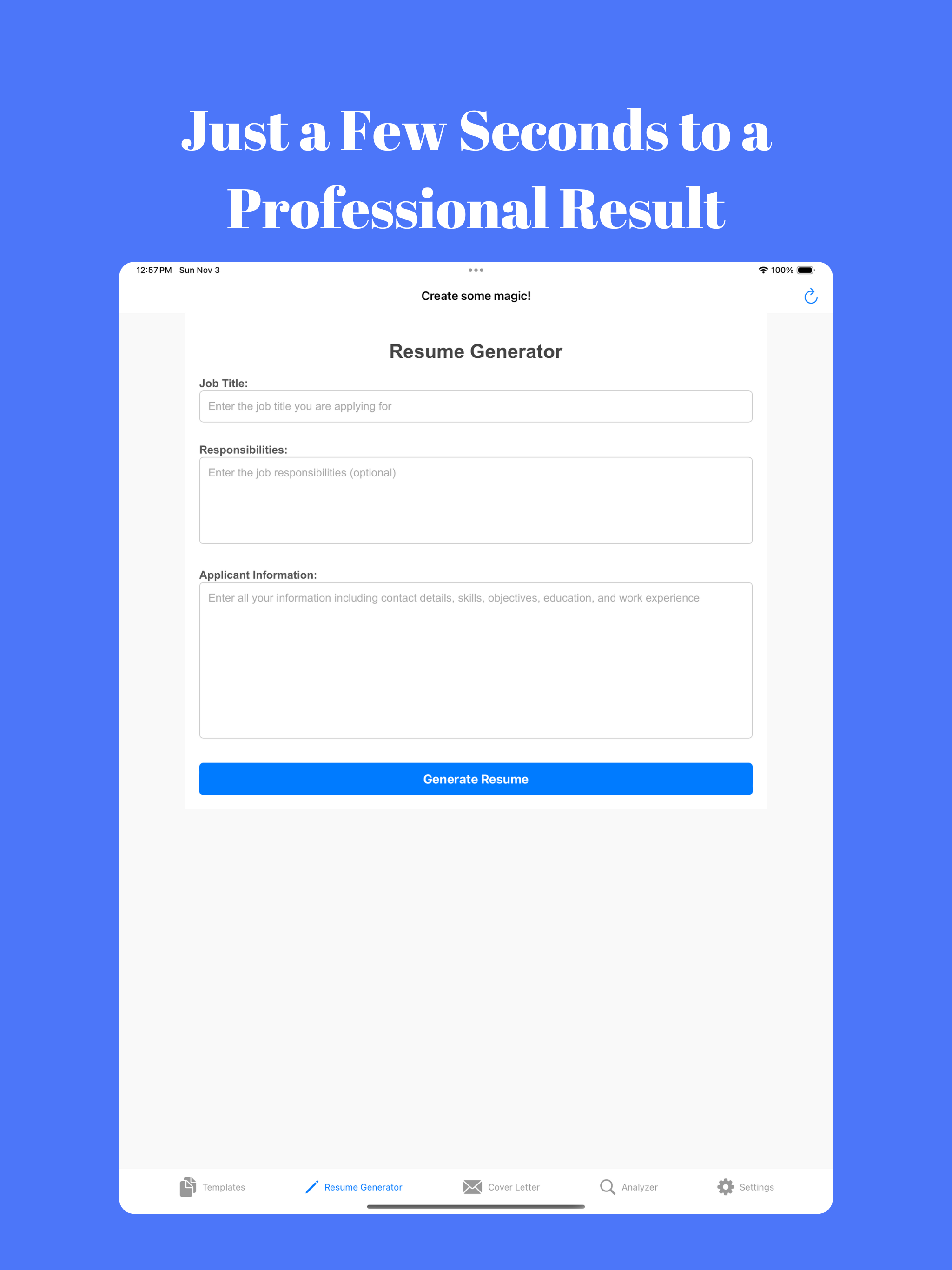Resume AI Cover Letter Builder
