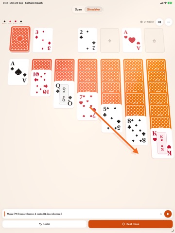 Solitaire Coach iPad screenshot