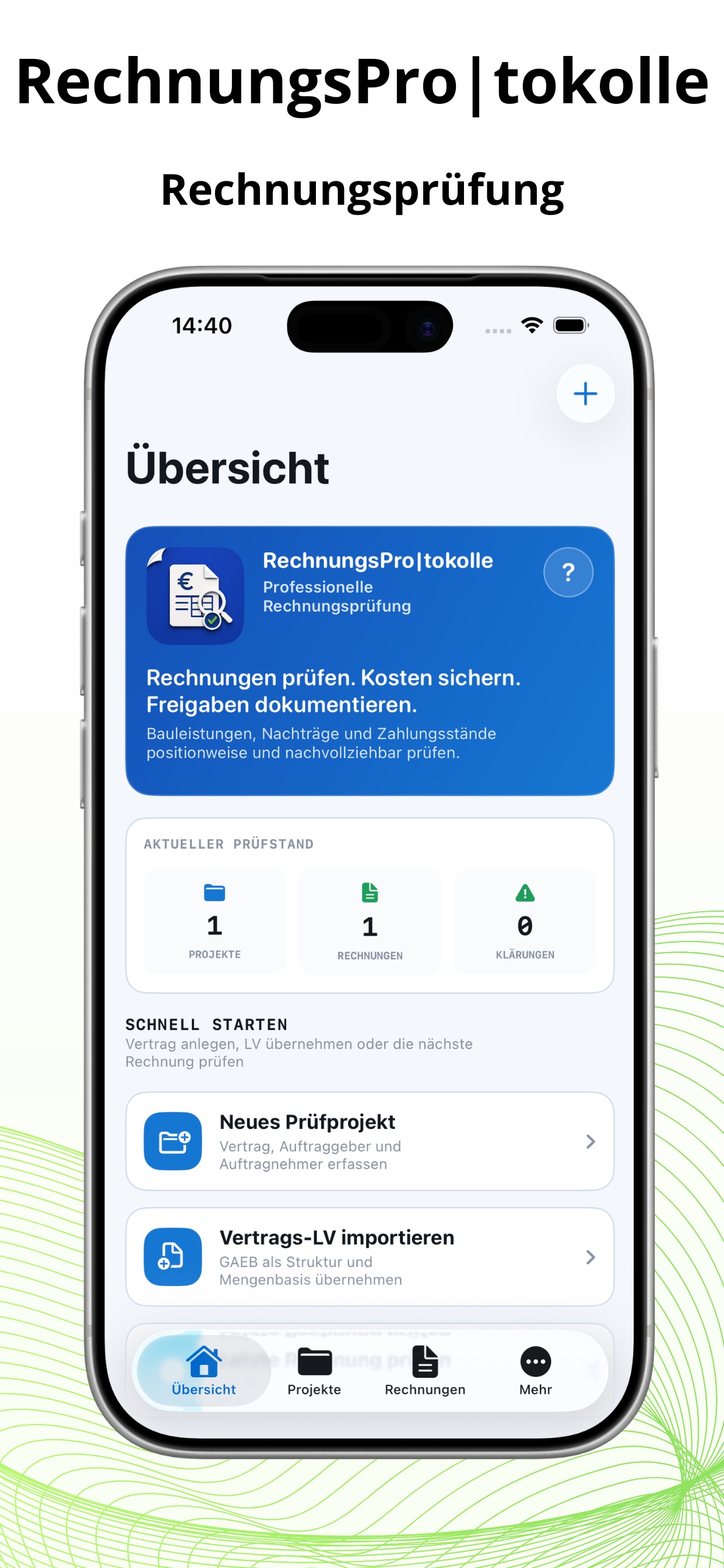 Screenshot 1 of RechnungsPro|tokolle