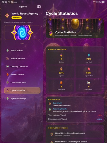 World Reset Agency iPad screenshot