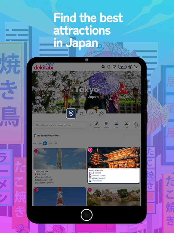 dekitabi iPad screenshot 2 - Travel app