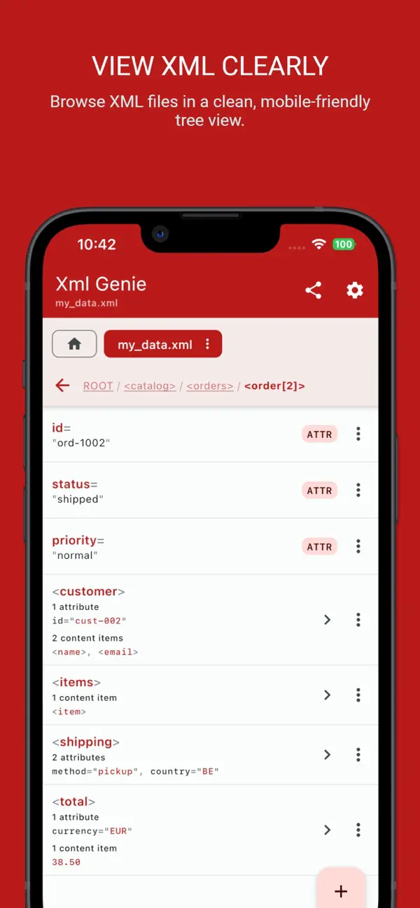 #2. Xml Genie: XML Viewer & Editor (iOS) Bởi: Tommy Uytterhaegen