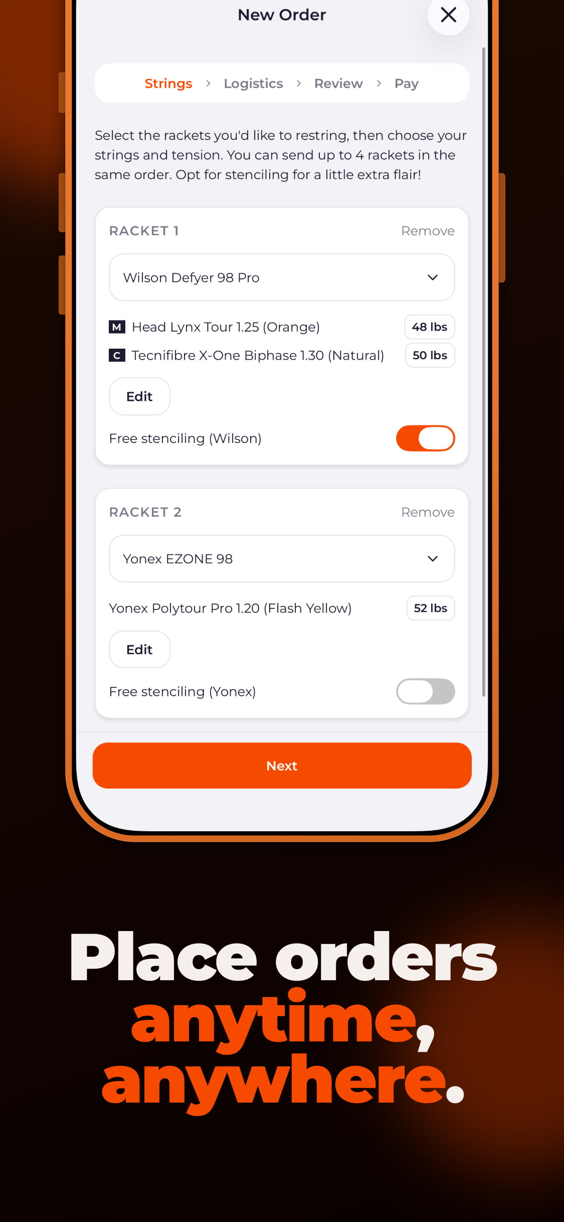 Stringlab: Tennis Restringing screenshot 2