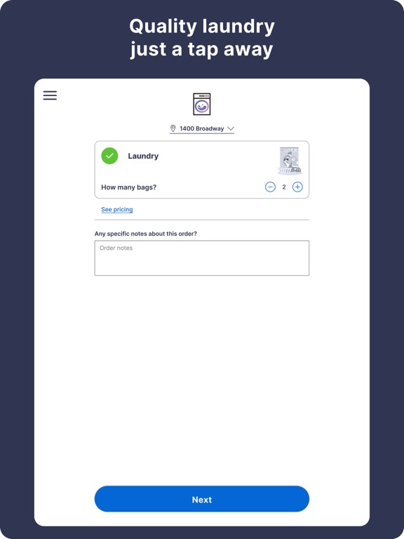 Hyperloop Laundry iPad screenshot 1 - Lifestyle app