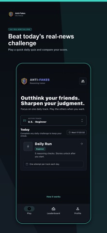 Anti-Fakes: Daily News Quiz iPhone screenshot