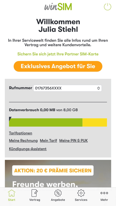 Screenshot #1 pour winSIM Servicewelt