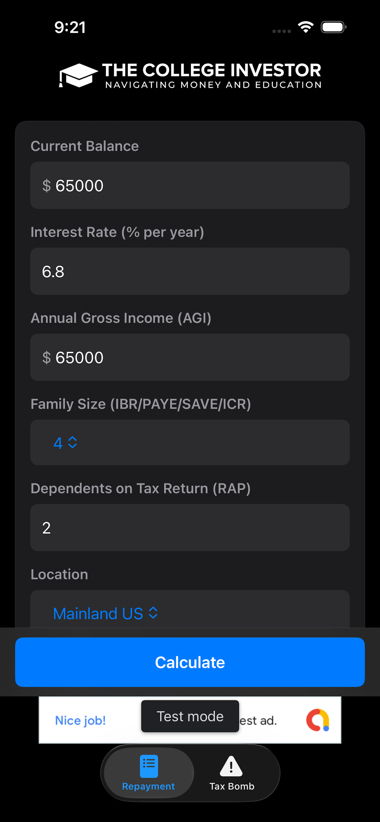 Student Loan Calculator - TCI screenshot 4