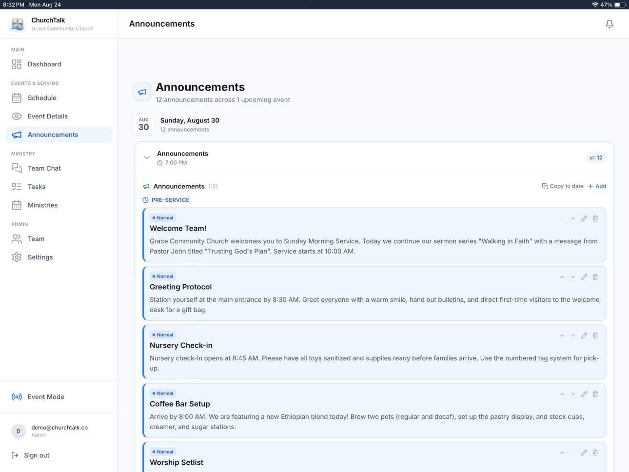 Screenshot 10 of ChurchTalk Volunteer