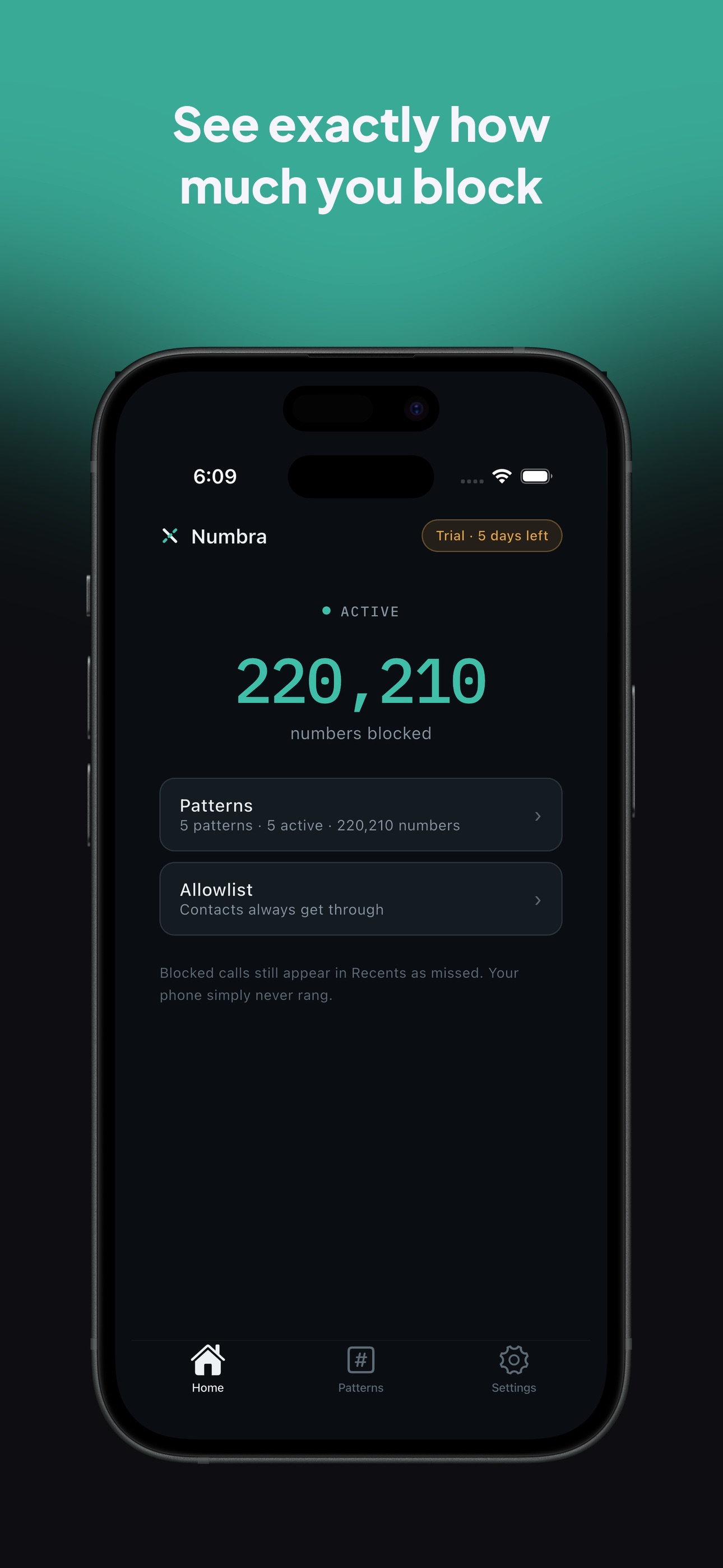 Screenshot 1 of Numbra: Block Spam Calls