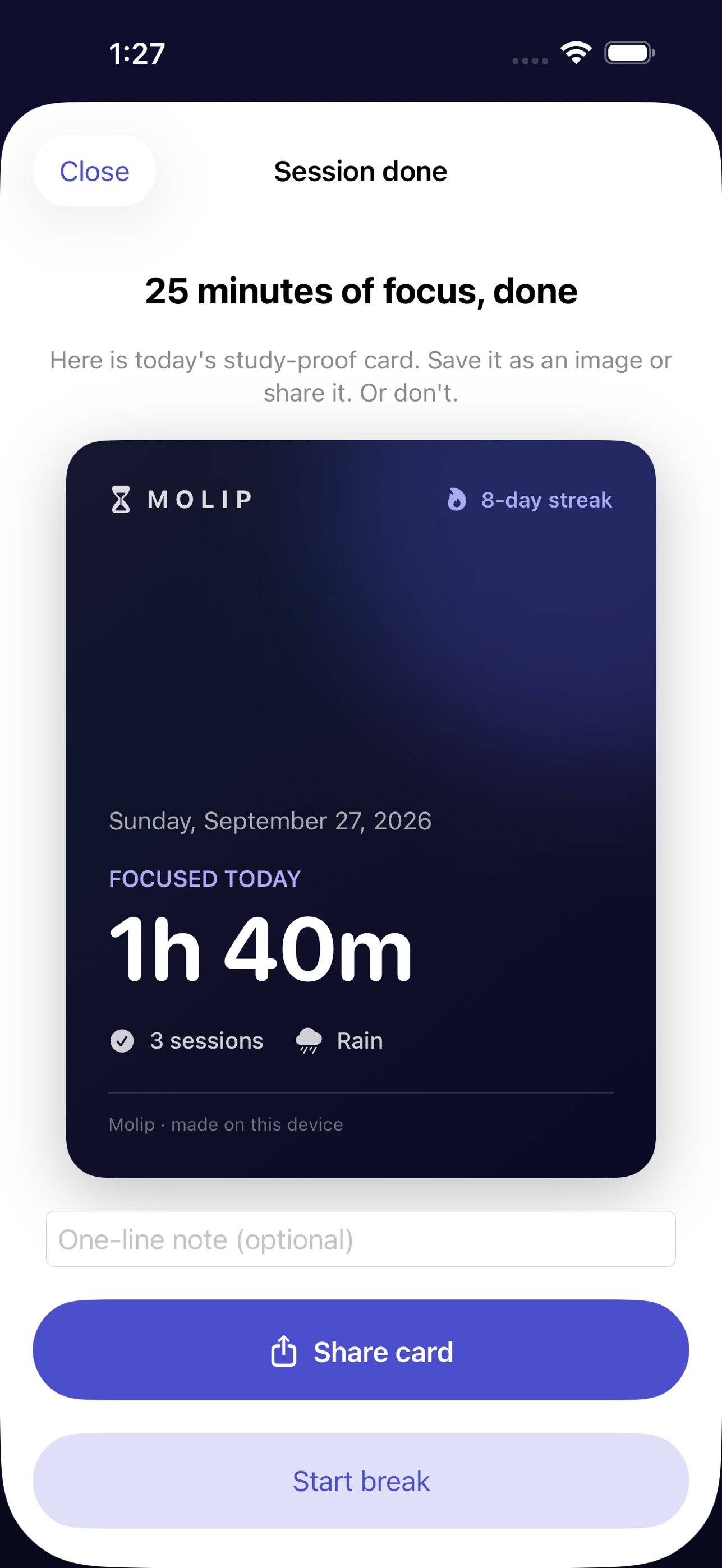 Screenshot 6 of Molip - Focus Timer & Sounds