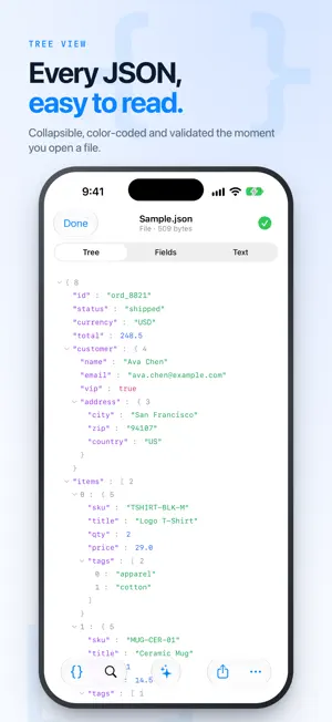 JSON Pilot: Viewer & Editor screenshot 1