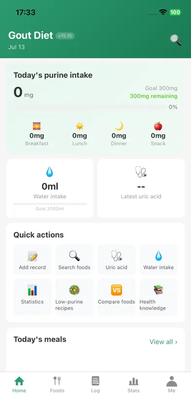 Gout Diet Purine Food Tracker screenshot 1
