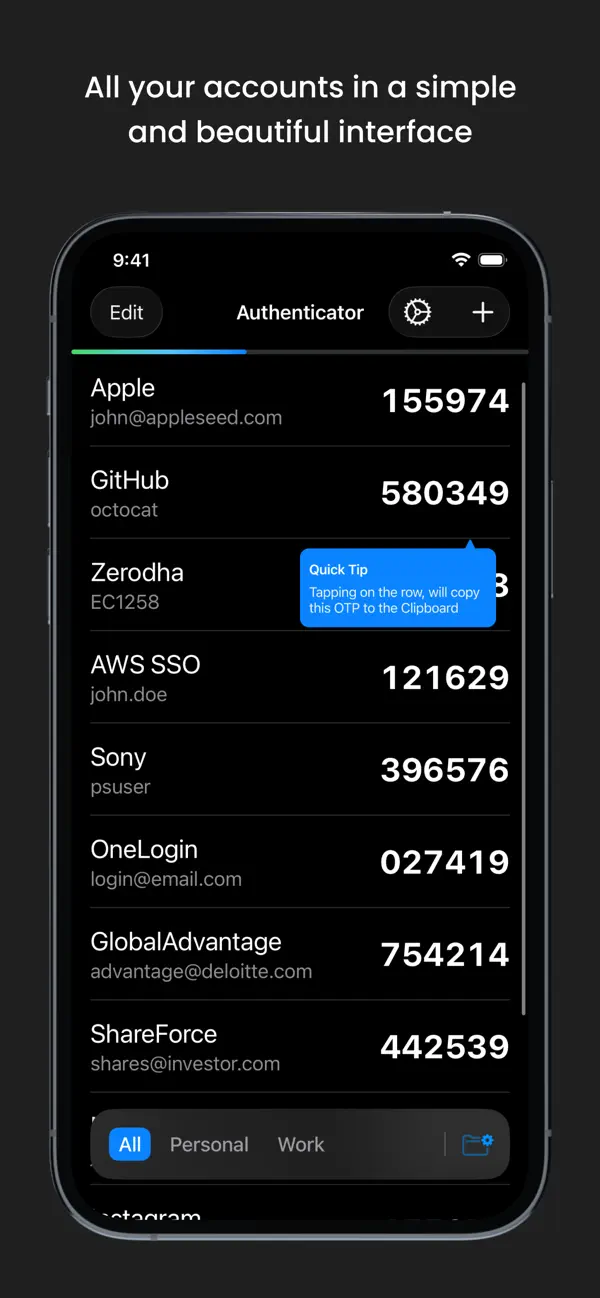#1. Two Factor Authenticator (iOS) Ved: Vinay Jain