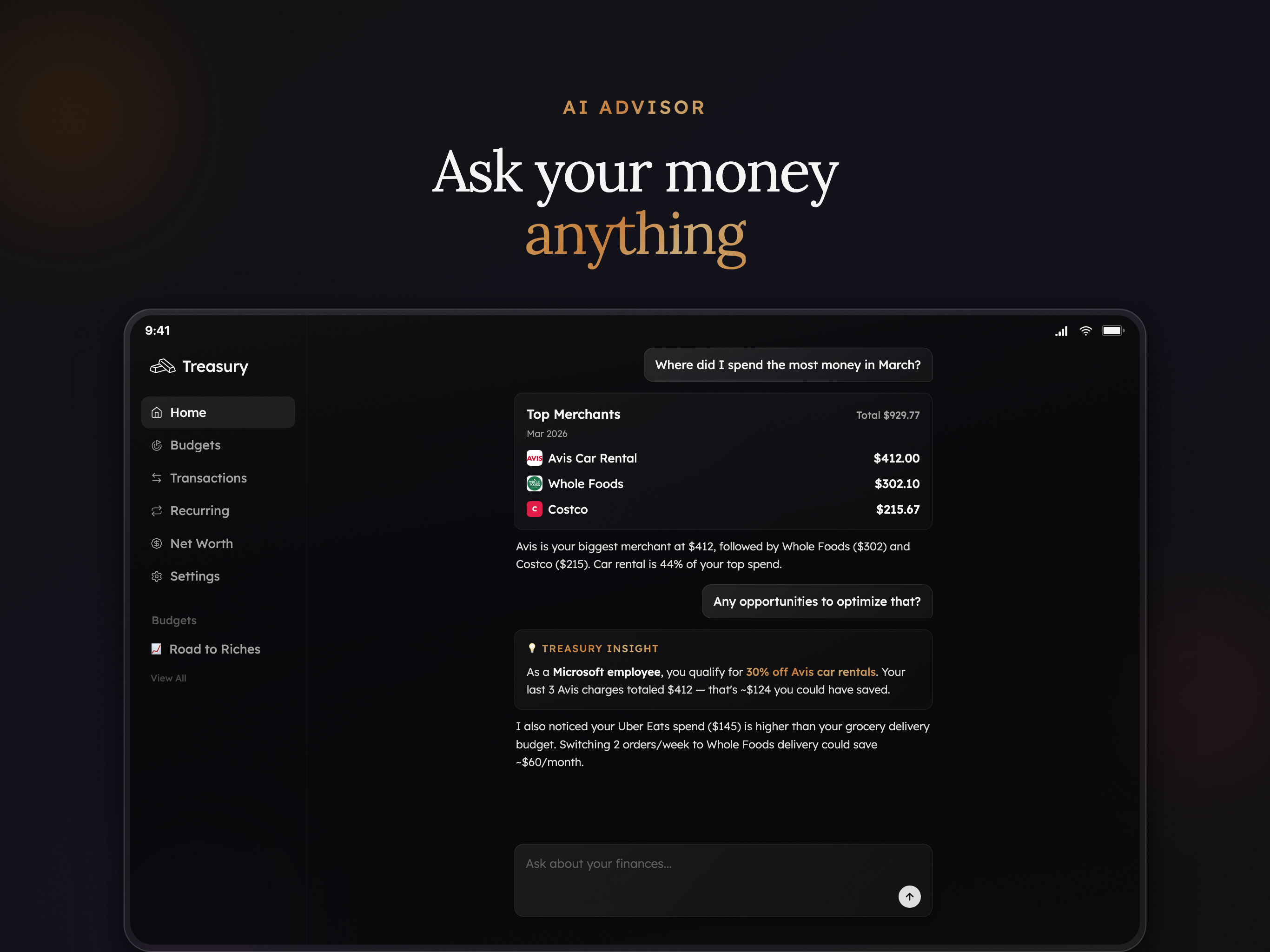 Treasury: Budget & Track Money