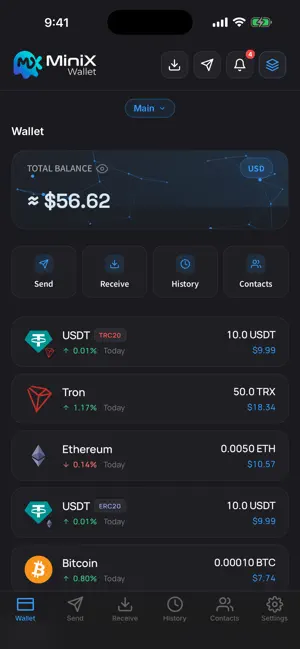 MiniX Wallet screenshot 1