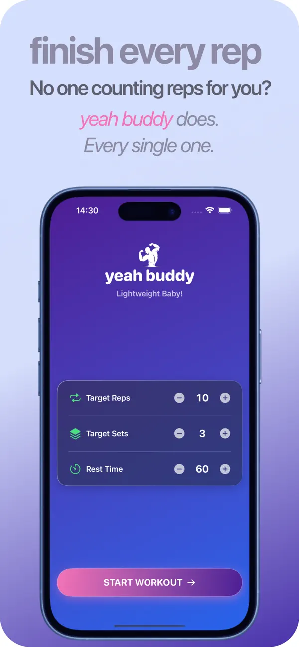 Screenshot #1 pour Yeah Buddy: Reps & Sets