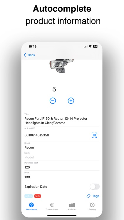 StockFlow: Warehouse control
