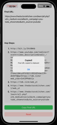 True URL screenshot