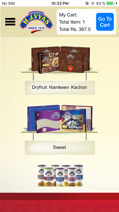 Screenshot 2 of HJ Vyas Mithaiwala App