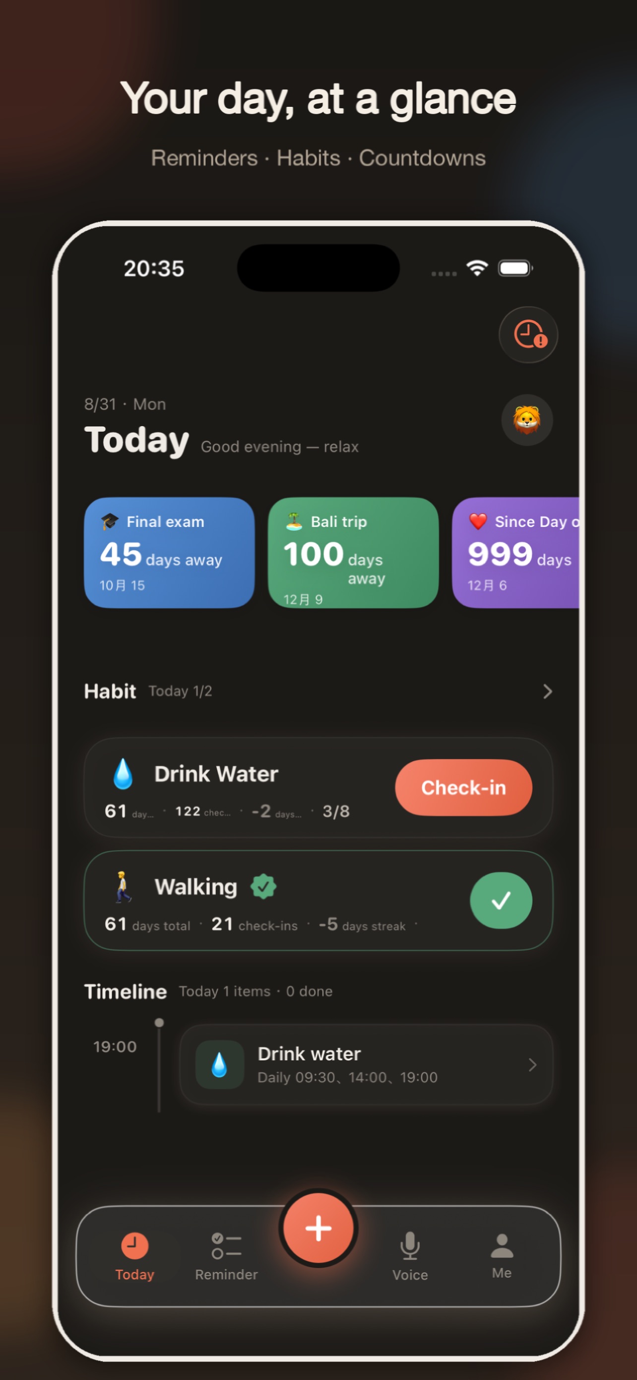 Screenshot 1 of Kairos: Reminders & Timers