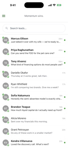 FranFunnel app screenshot