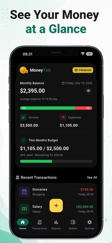 MoneyTalk: Budget & Expenses iPhone screenshot