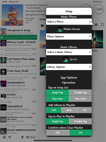 QUAD Platina Stream iPad screenshot