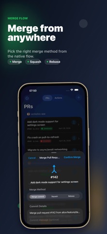 Pull requests Manager iPhone screenshot
