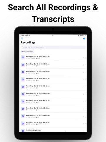 Lecture Note Taker - NexaNote iPad screenshot