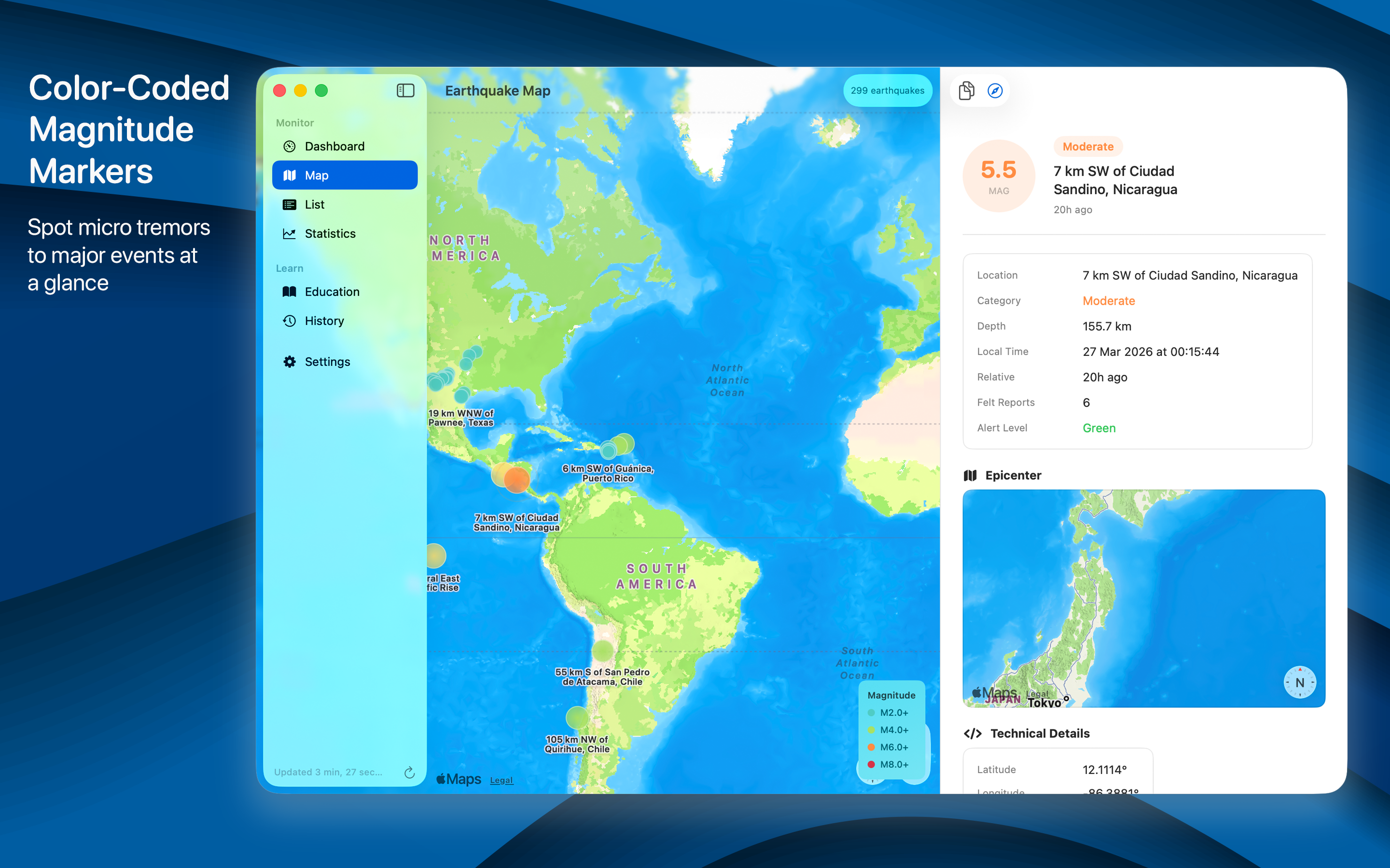Earthquake Monitor Live Map