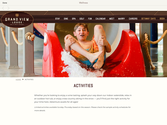 Grand View Lodge iPad screenshot 3 - Travel app